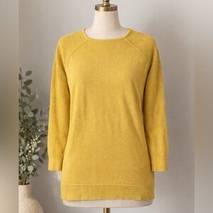 LOFT Mustard / Olive 🫒 Yellow Crew Neck Sweater | Size LP